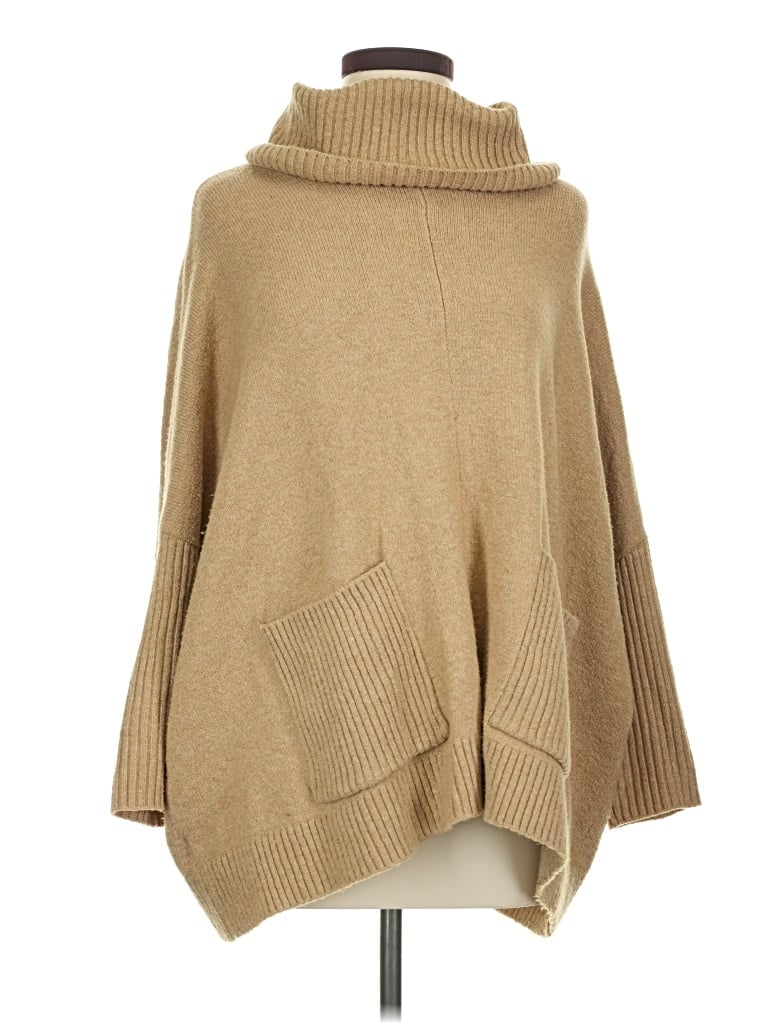 Pre-owned Ann Taylor Loft Poncho In Tan