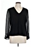 CeCe Black Long Sleeve Blouse Size L - photo 1