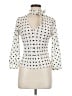 DKNY 100% Silk Polka Dots Ivory 3/4 Sleeve Silk Top Size 8 - photo 1