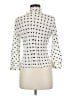 DKNY 100% Silk Polka Dots Ivory 3/4 Sleeve Silk Top Size 8 - photo 2