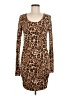 Aqua Animal Print Brown Casual Dress Size M - photo 1