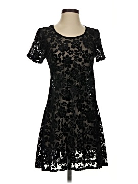 black dress puff sleeve Black Floral Jacquard Puff Sleeve Dress - Mini Dresses