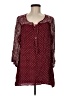 Angie Burgundy 3/4 Sleeve Blouse Size M - photo 1