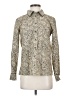 Cotélac 100% Cotton Animal Print Ivory Long Sleeve Blouse Size XS (0) - photo 1