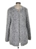Aqua 100% Polyester Gray Faux Fur Jacket Size S - photo 1
