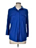 Lands' End Blue 3/4 Sleeve Button-Down Shirt Size L - photo 1