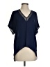 Mason 100% Silk Blue Short Sleeve Silk Top Size 2 - photo 1