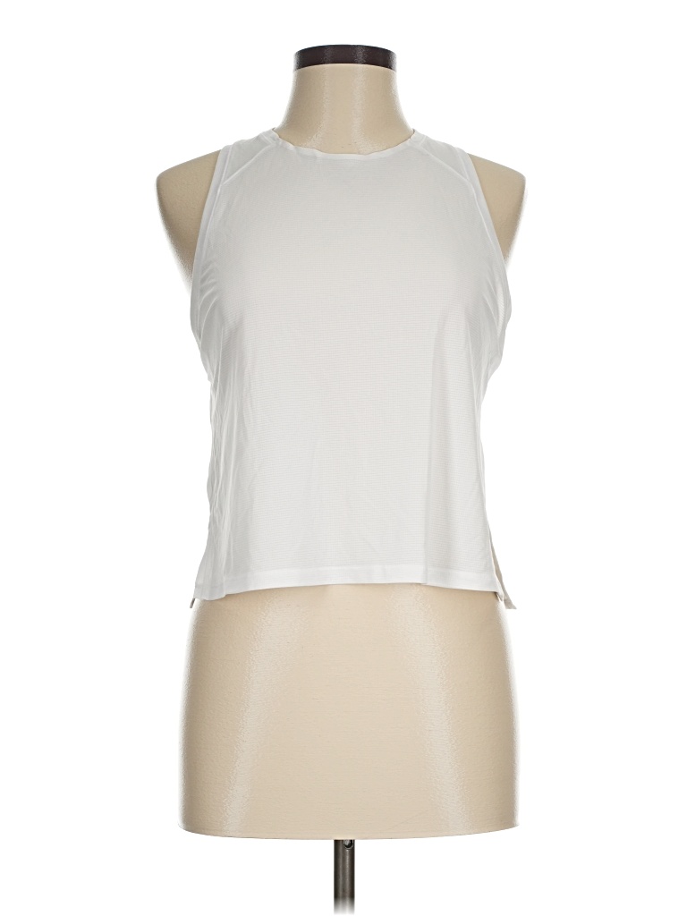 Pre-owned Athleta Sleeveless T-shirt In White