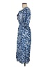 Wrapper 100% Viscose Paisley Blue Casual Dress Size 6 (estimated) - photo 5