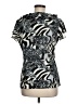 Milano 100% Polyester Silver Short Sleeve Blouse Size M - photo 2