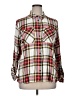 Cato 100% Rayon Plaid Ivory Long Sleeve Button-Down Shirt Size XL - photo 1