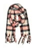 Aerie 100% Recycled Polyester Plaid Ivory Red Scarf One size - photo 1
