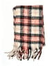 Aerie 100% Recycled Polyester Plaid Ivory Red Scarf One size - photo 2