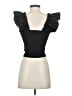 Shein Black Short Sleeve Top Size S - photo 2