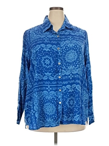 Cato 3/4 Sleeve Button-Down Shirt (view 1)