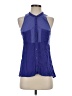 Splendid Blue Sleeveless Button-Down Shirt Size XS - photo 1