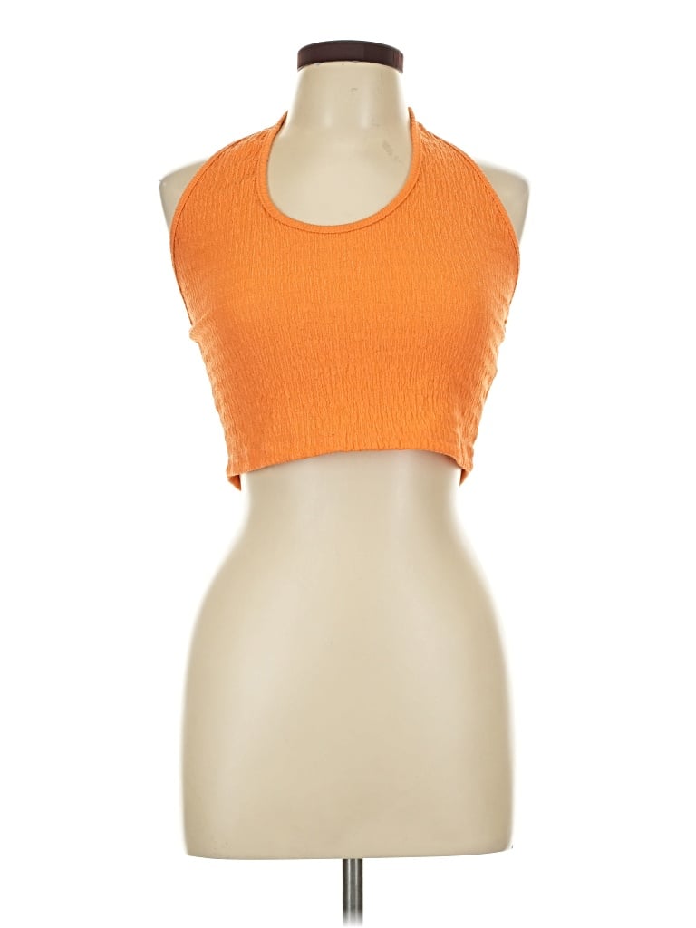 Pre-owned Shein Tank Top Orange Halter Neckline Tops