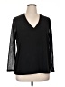 T Tahari Black 3/4 Sleeve Top Size 1X - photo 1