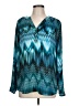 Zac & Rachel 100% Polyester Teal Long Sleeve Blouse Size L - photo 1
