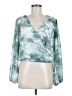 ASTR The Label 100% Polyester Teal Long Sleeve Blouse Size M - photo 1