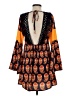 GB 100% Polyester Print Orange Casual Dress Size S - photo 2