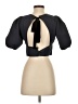 Peter Som 100% Polyester Black Short Sleeve Top Size 2 - photo 2