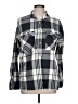 Old Navy 100% Cotton Plaid Gray Long Sleeve Button-Down Shirt Size L - photo 1