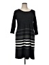 Studio One 100% Acrylic Stripes Gray Casual Dress Size 1X - photo 1
