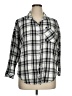 True Craft 100% Cotton Plaid Gray 3/4 Sleeve Button-Down Shirt Size 1X - photo 1
