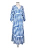 Assorted Brands 100% Polyester Checkered-gingham Blue Casual Dress Size S - photo 1