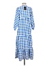 Assorted Brands 100% Polyester Checkered-gingham Blue Casual Dress Size S - photo 2