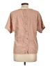Wrap 100% Cotton Tan Short Sleeve Blouse Size 10 - photo 2
