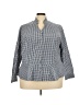 Ulla Popken Houndstooth Gray Long Sleeve Blouse Size 24 - 26 - photo 1