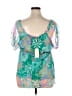 M.S.S.P. 100% Silk Green Teal Sleeveless Silk Top Size 1X - photo 2
