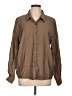 Assorted Brands Solid Brown Long Sleeve Button-Down Shirt Size L (estimated) - photo 1