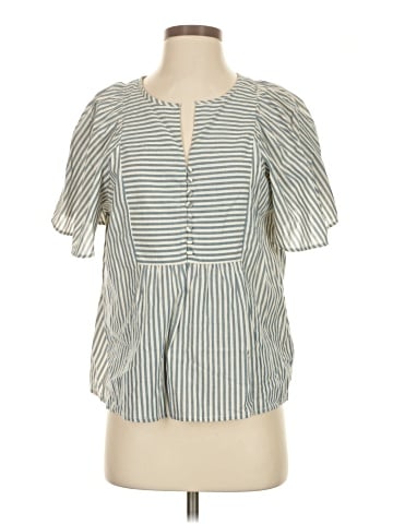 Madewell Courtyard Flutter-Sleeve Top in Stripe (view 1)