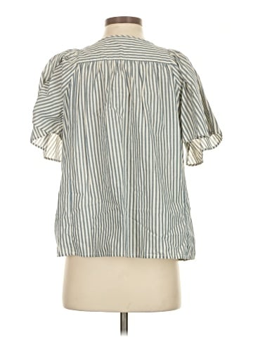 Madewell Courtyard Flutter-Sleeve Top in Stripe (view 2)