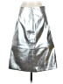 H&M 100% Polyester Metallic Silver Faux Leather Skirt Size 4 - photo 1