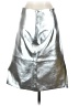H&M 100% Polyester Metallic Silver Faux Leather Skirt Size 4 - photo 2