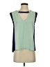 BCBGMAXAZRIA 100% Polyester Color Block Green Sleeveless Blouse Size S - photo 1
