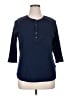 Chaps Blue 3/4 Sleeve Top Size 1X - photo 1