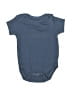 Le Top 100% Cotton Solid Blue Short Sleeve Onesie Size 0-3 mo - photo 1