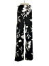 White Mark Floral Black Casual Pants Size L - photo 1