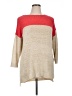 Joseph A. Color Block Tan Pullover Sweater Size 1X - photo 1