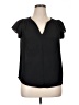 Maison Jules 100% Polyester Black Short Sleeve Blouse Size XL - photo 1