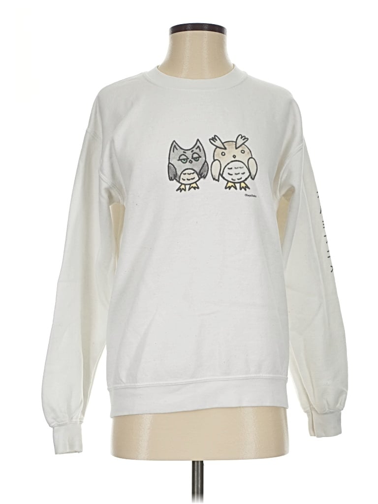 Pre-owned Gildan Sweatshirt In White