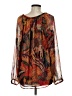 A.L.C. Brown Long Sleeve Silk Top Size 8 - photo 2