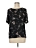 Atmosphere 100% Polyester Floral Black Short Sleeve T-Shirt Size 6 - photo 1
