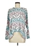 K.I.K.I.T Animal Print Teal Long Sleeve Blouse Size M - photo 1