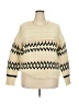 Versona 100% Acrylic Chevron-herringbone Ivory Pullover Sweater Size XXL - photo 1